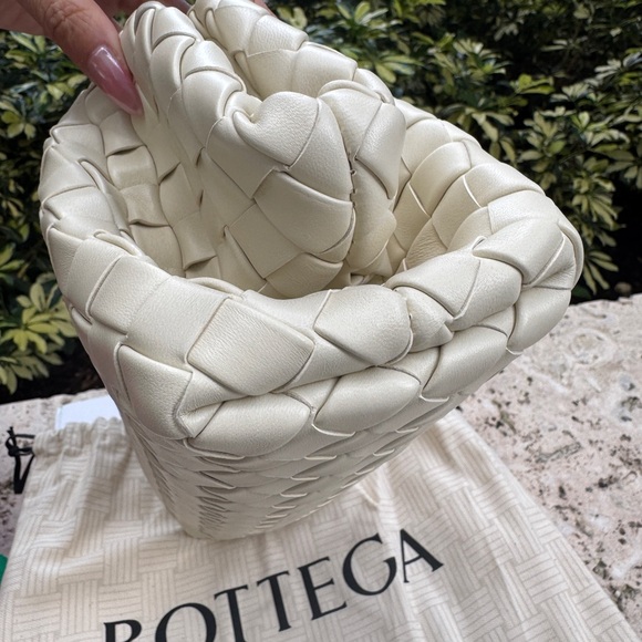 Bottega Veneta pouch lauren 1980 Ivory Cream Woven Wristlet - Picture 4 of 8